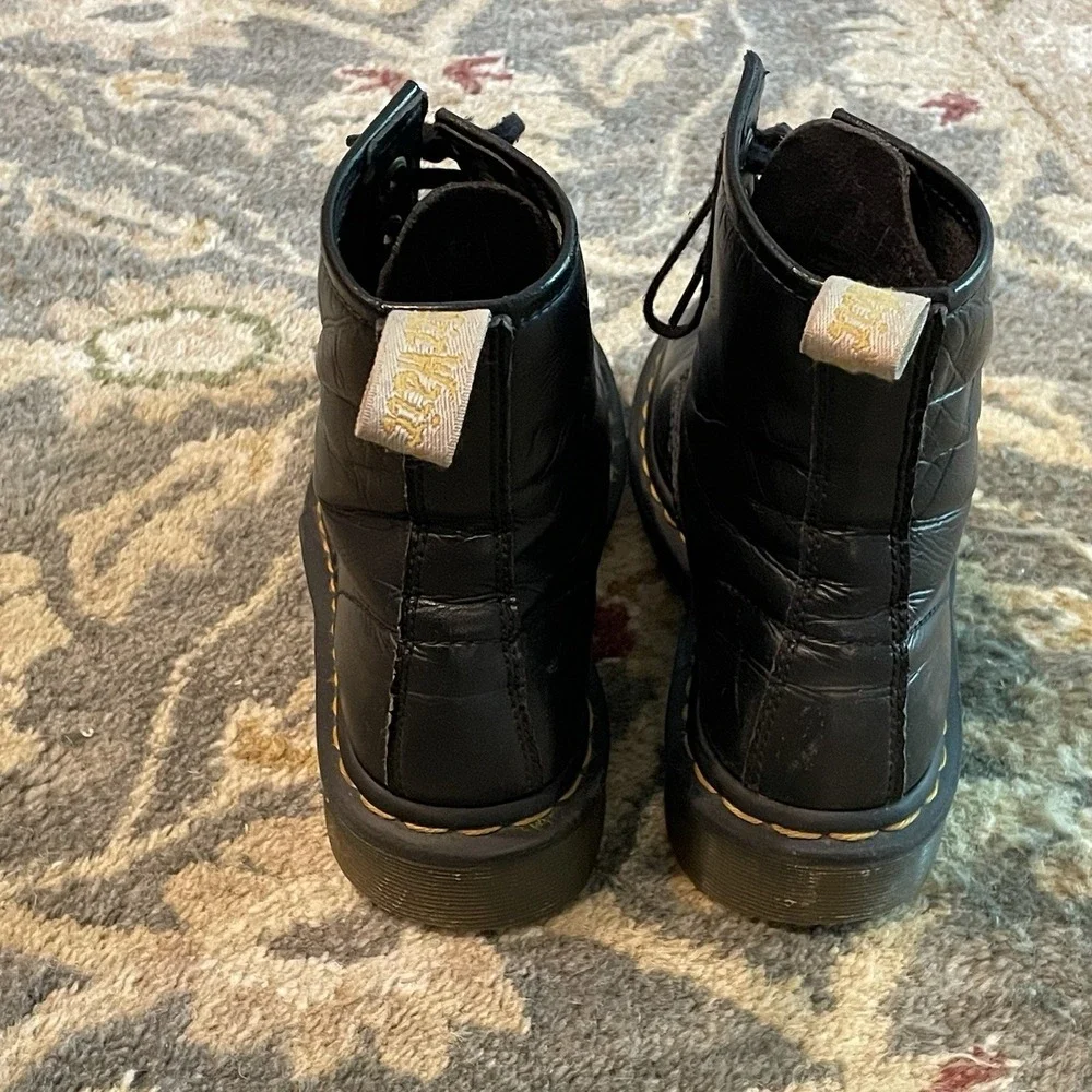 Doc Martens Youth Combat Boots 4M Whimsigoth Black Fall Back To School Lace‎ Up
